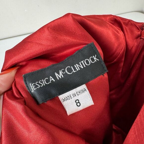 Vintage Jessica McClintock Womens Dress 8 Ruffle One Shoulder Holiday Gown Gala - Picture 10 of 13